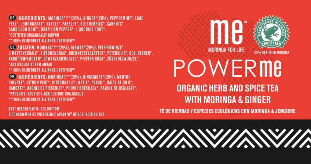 POWER me® moringa, gingembre, menthe poivrée...