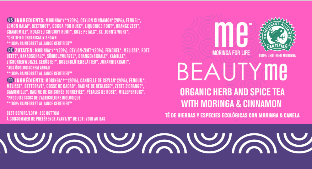 BEAUTY me® moringa, cannelle de Ceylan, pétales de rose