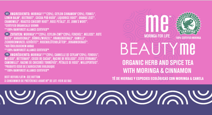 BEAUTY me® moringa, cannelle de Ceylan, pétales de rose